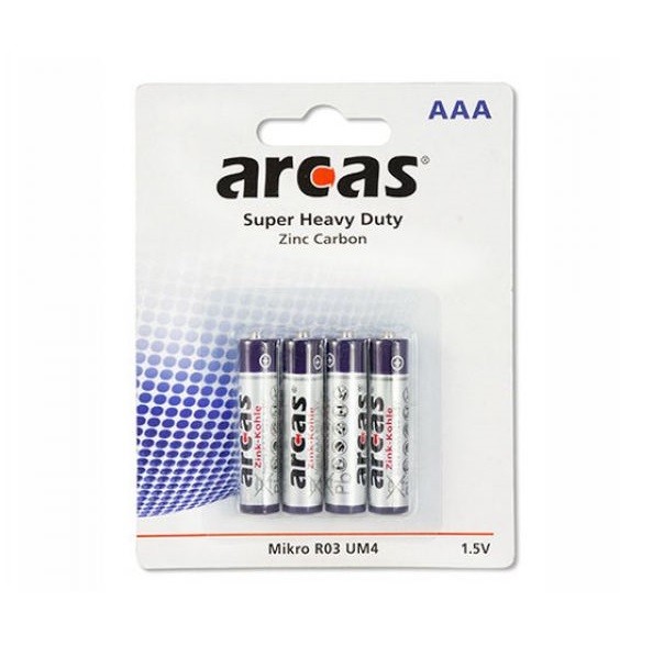 Pack de 4 piles ARCAS R03 Micro AAA