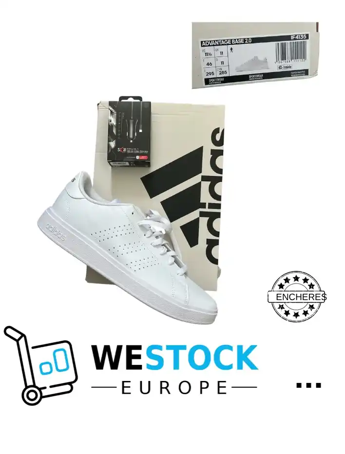 Enchère lot chaussures ADIDAS neuves T.46 & accessoire.  – #560 – P.P. lot neuf 85,38€