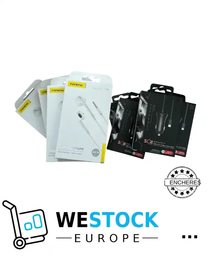 Enchère lot écouteurs x 5 & chargeurs allume cigare x5 – #562 – P.P. lot neuf 125,66€