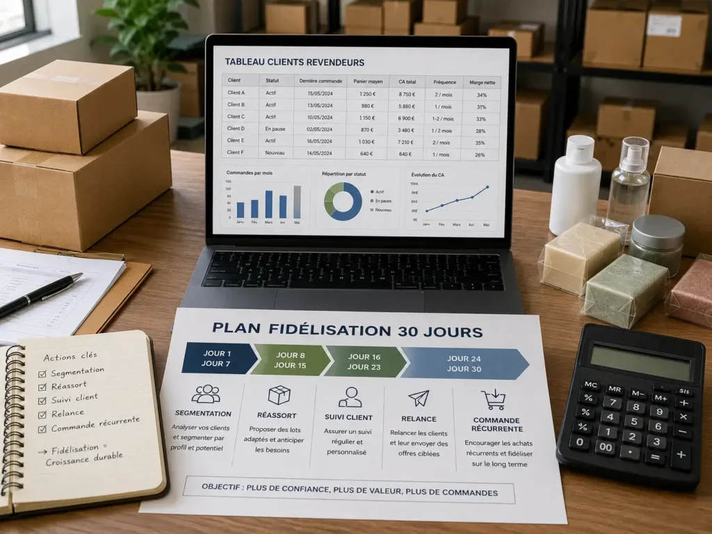 fidéliser clients lots forte rotation avec plan action et suivi client B2B
