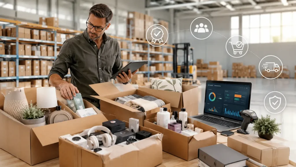 achat de stock rentable avec sélection de lots adaptés à la revente e-commerce
