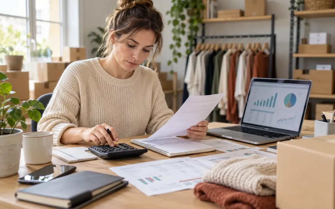 Rentabilité boutique achat-revente : une commerçante calcule le résultat réel de ses ventes